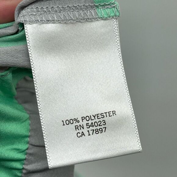 Banana Republic Womens Blouse Top Striped Roll Tab Sleeve Small Green Gray - Picture 8 of 13